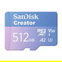 Sandisk Creator MicroSDXC 512GB Clase 10 UHS-I 190MB/s Lectura 130MB/s Escritura Tarjeta Memoria