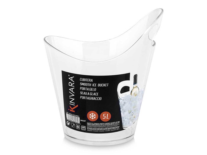 Kinvara Cubitera Botellas con Asa Diseño 5L Transparente 20.5x26.5x29 cm (Set de 6)