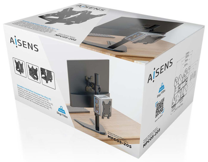 Aisens Soporte para Mini PC MPC05-205 Negro