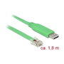 DeLOCK 62960 Adaptador USB 2.0 Typ-A a Serie RS-232 RJ45, 1,8 m Verde