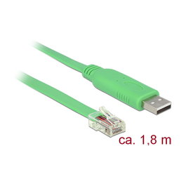 DeLOCK 62960 Cable Convertidor USB a Serial DB9 1.8 m, Conector USB A Macho a Serial Macho, Color Verde