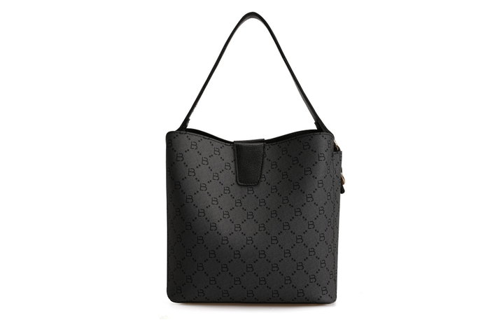 Lucky Bees Bolso Cubo 328 v2 Gris y Negro Piel Polivinilo 21x14x21 cm