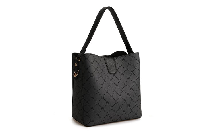Lucky Bees Bolso Cubo 328 v2 Gris y Negro Piel Polivinilo 21x14x21 cm