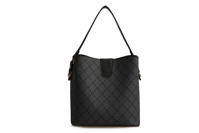 Lucky Bees Bolso Cubo 328 v2 Gris y Negro Piel Polivinilo 21x14x21 cm
