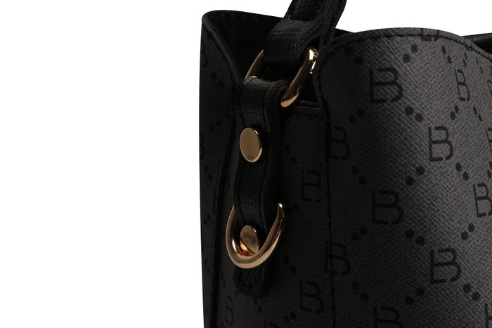 Lucky Bees Bolso Cubo 328 v2 Gris y Negro Piel Polivinilo 21x14x21 cm