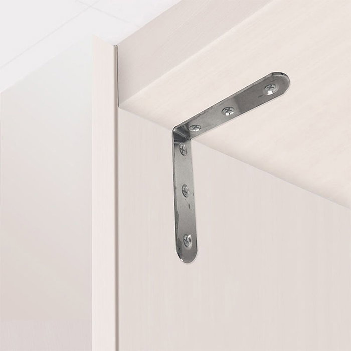 Edm Ángulo de refuerzo modelo AN24 de acero zincado, 4 unidades, 80 x 80 x 19 mm, blíster