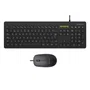 Unykach UK505443 Kit Combo Teclado y Ratón - Teclado Slim USB QWERTY Español (108 Teclas) + Ratón Óptico 2400 DPI Ambidiestro, Negro, para Oficina