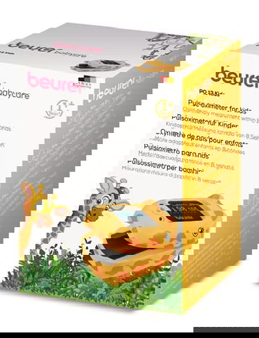 Beurer PO-13 Pulsioxímetro para Niños con Diseño de Jirafa - Mide Oxígeno en Sangre y Frecuencia Cardíaca