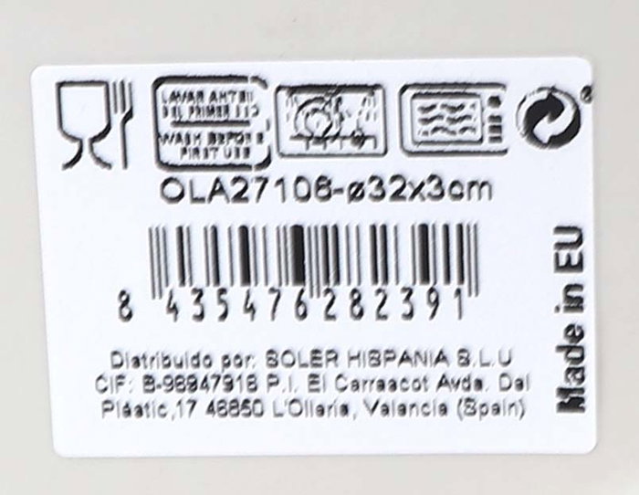 La Mediterranea Fuente Redonda Olaf Nordic Brillo 32 cm (6 Unidades)