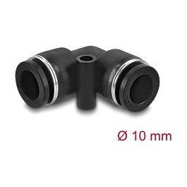 DeLOCK 60747 Conector rápido neumático 10 mm 90° con orificio de fijación