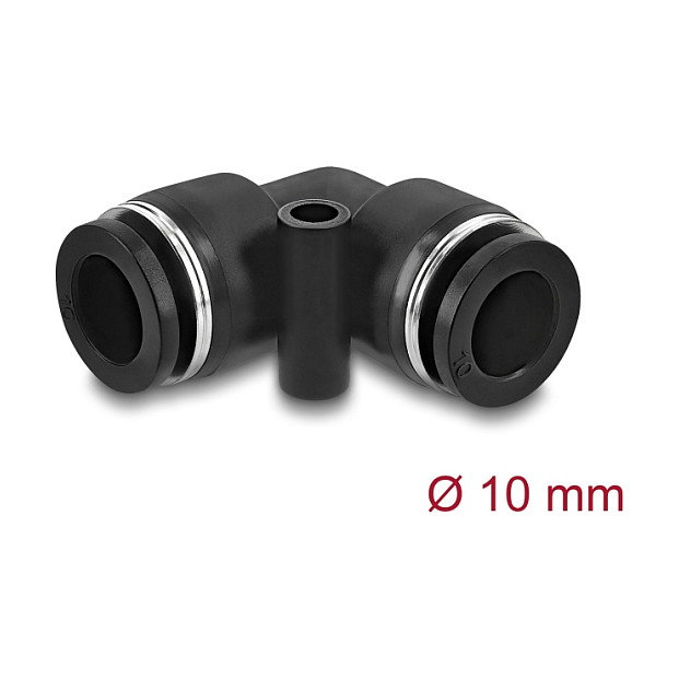DeLOCK 60747 Conector rápido neumático 10 mm 90° con orificio de fijación DeLOCK 60747 Conector rápido neumático 10 mm 90° con orificio de fijación