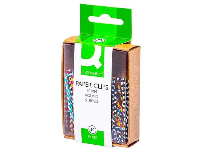 Q-connect Clips de colores rayados 50 mm, colores surtidos Q-connect Clips de colores rayados 50 mm, colores surtidos