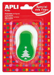 APLI Perforadora de Goma Eva Forma Árbol Verde 25,4 mm