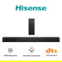 Hisense HS2100 - Barra de sonido 2.1 canales con subwoofer inalámbrico, 240W RMS, DTS Virtual:X, Dolby Digital Plus, Bluetooth 5.3, HDMI ARC, USB, negro