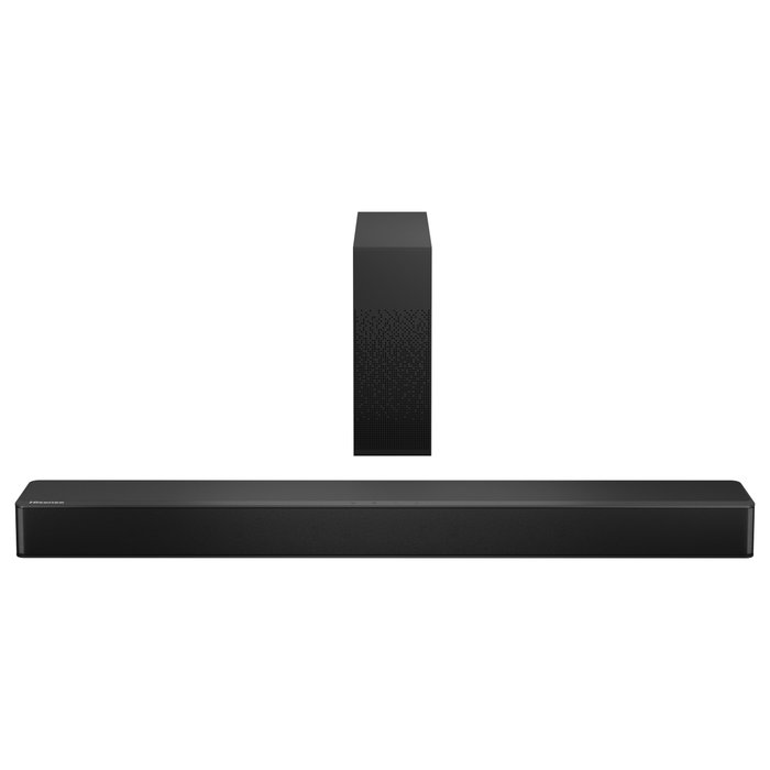 Hisense HS2100 - Barra de sonido 2.1 canales con subwoofer inalámbrico, 240W RMS, DTS Virtual:X, Dolby Digital Plus, Bluetooth 5.3, HDMI ARC, USB, negro