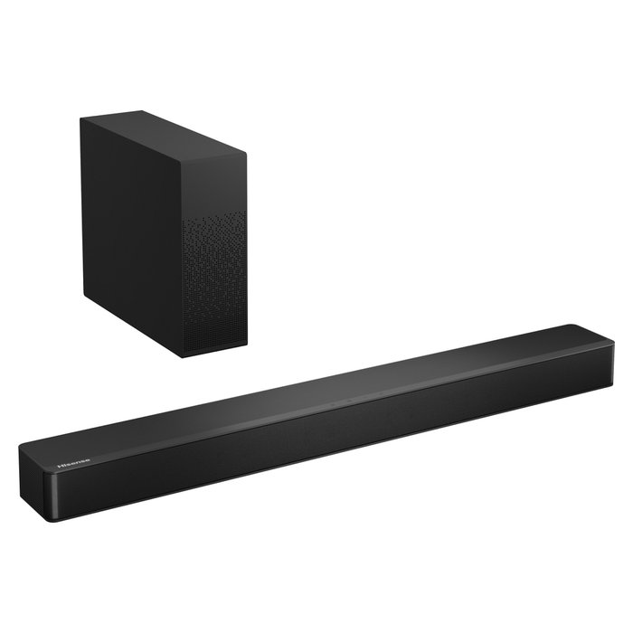 Hisense HS2100 - Barra de sonido 2.1 canales con subwoofer inalámbrico, 240W RMS, DTS Virtual:X, Dolby Digital Plus, Bluetooth 5.3, HDMI ARC, USB, negro