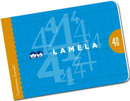 LAMELA Libreta Cuarto Apaisado 30H 70G Cuadrovía 4mm Azul