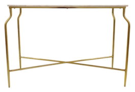 DKD Home Decor Consola Glam Dorado Blanco 35 x 76 x 109 cm Hierro Marmol