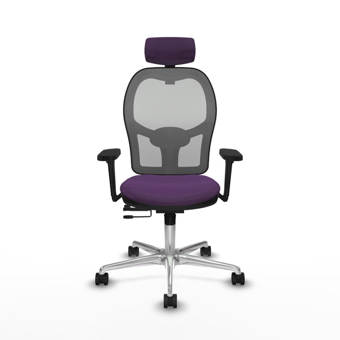 PIQUERAS Y CRESPO Silla de oficina Jorquera con mecanismo Sincro/Traslack, Morado y Gris