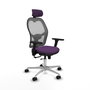 PIQUERAS Y CRESPO Silla de oficina Jorquera con mecanismo Sincro/Traslack, Morado y Gris