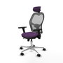 PIQUERAS Y CRESPO Silla de oficina Jorquera con mecanismo Sincro/Traslack, Morado y Gris
