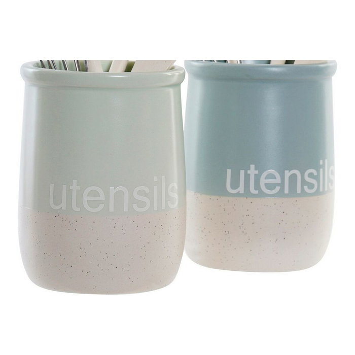 DKD Home Decor Set de 5 Botes para Utensilios de Gres en Surtido de 2 Colores DKD Home Decor Set de 5 Botes para Utensilios de Gres en Surtido de 2 Colores