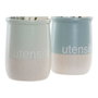 DKD Home Decor Set de 5 Botes para Utensilios de Gres en Surtido de 2 Colores