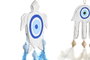 DKD Home Decor Decoración Colgante Albasia Pluma Surtido de 2 Unidades