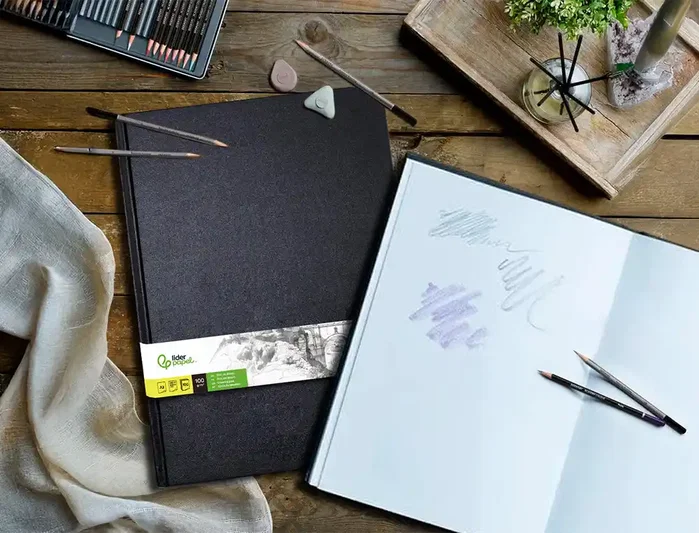 Liderpapel Bloc Dibujo Esbozos DIN A3 420x297 mm 100 Hojas 100 g/m2 Papel Certificado FSC para Grafito y Acuarela