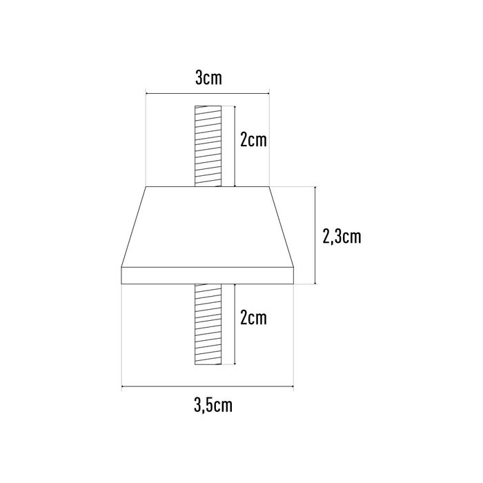 Conjunto Silentblock a35, Pack 4 Silentblocks M8, Goma/Acero, Medida 6,3 x 3,5 cm