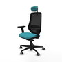 PIQUERAS Y CRESPO Silla de oficina Mardos con mecanismo Sincro/Traslack, Tela Turquesa y Malla Negra
