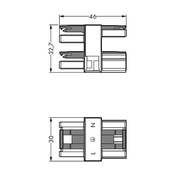 WAGO 770-607 Bloque de terminales de 3 polos, negro