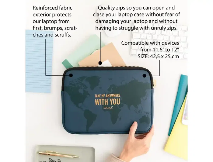 Mr. Wonderful Funda para portátil 12" with you Protector Acolchado Universal