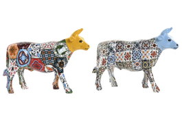 DKD Home Decor Figura de Resina Toro Surtido de 2 Unidades