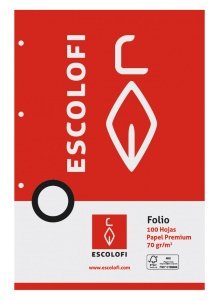 ESCOLOFI Recambio de hojas milimetradas con 4 taladros, 100h 70gr 2x2x16 ESCOLOFI Recambio de hojas milimetradas con 4 taladros, 100h 70gr 2x2x16