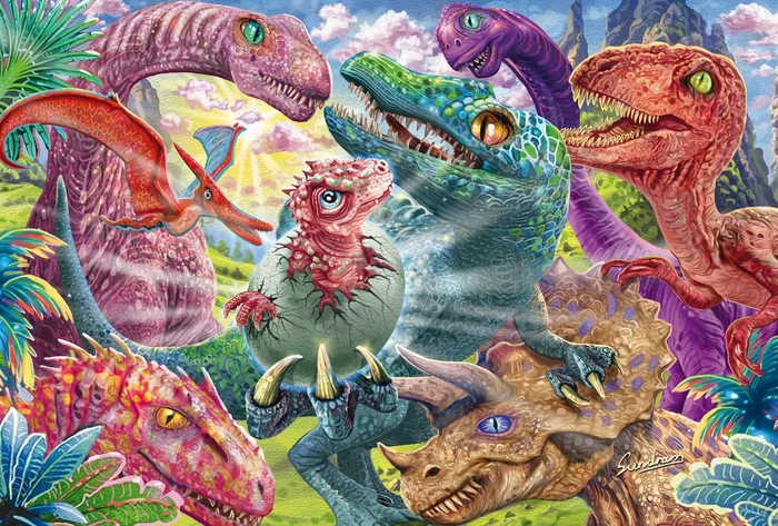 Schmidt Spiele Puzzle SCH1747457017828 Pequeño Dinosaurio, Grandes Aventuras 100 Piezas Edad 6+