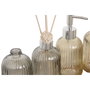 DKD Home Decor Set de 3 Accesorios de Baño de Cristal y Bambú Surtido