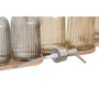 DKD Home Decor Set de 3 Accesorios de Baño de Cristal y Bambú Surtido