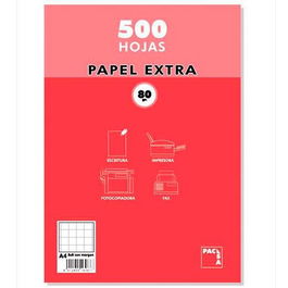 Pacsa Paquete Papel Extra A4 80 gr 500H Blanco, 8x8 mm