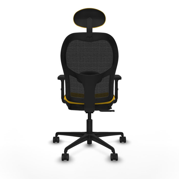 PIQUERAS Y CRESPO Silla de oficina Jorquera con mecanismo Sincro/Traslack, Amarillo y Negro