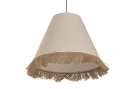 DKD Home Decor Lámpara de Techo de Fibra con Flecos Crudo