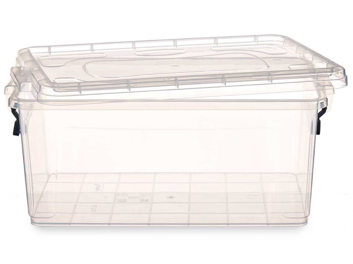 Kipit Caja Plástico Ordenación Transparente 13,7 L 27.5x18x42.5 cm (Set de 12)
