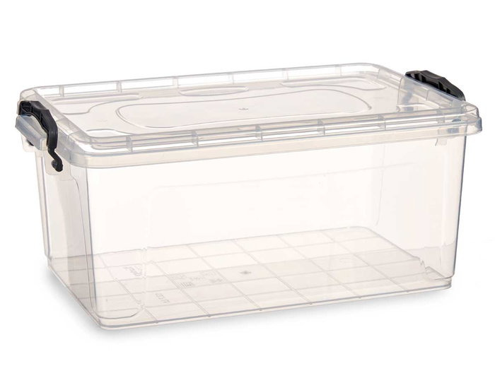 Kipit Caja Plástico Ordenación Transparente 13,7 L 27.5x18x42.5 cm (Set de 12)