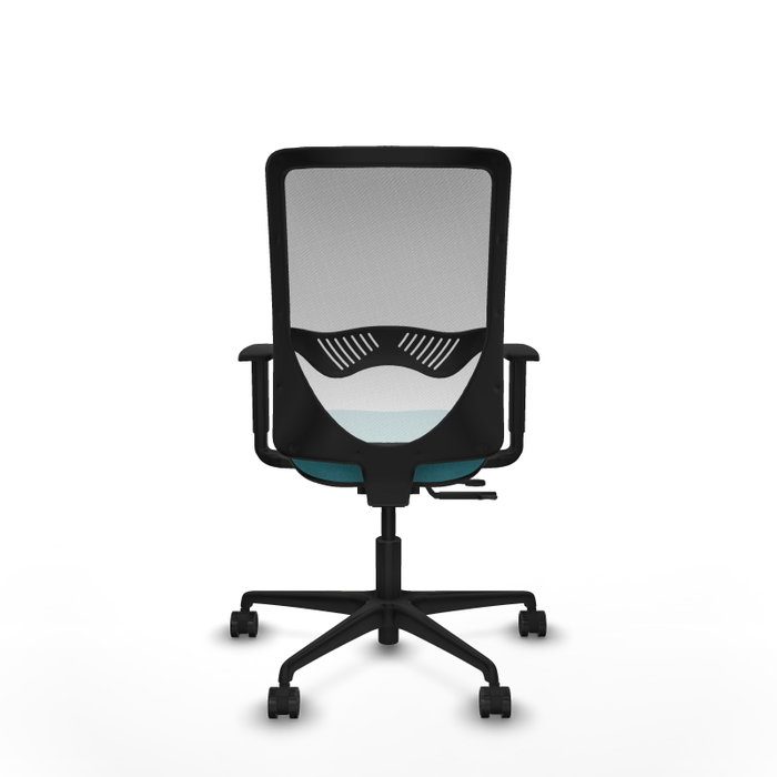 PIQUERAS Y CRESPO Silla de oficina Zulema con mecanismo Sincro/Traslack, Tela Turquesa y Malla Blanca PIQUERAS Y CRESPO Silla de oficina Zulema con mecanismo Sincro/Traslack, Tela Turquesa y Malla Blanca