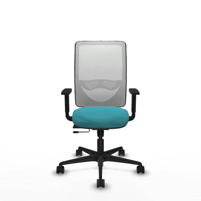 PIQUERAS Y CRESPO Silla de oficina Zulema con mecanismo Sincro/Traslack, Tela Turquesa y Malla Blanca PIQUERAS Y CRESPO Silla de oficina Zulema con mecanismo Sincro/Traslack, Tela Turquesa y Malla Blanca
