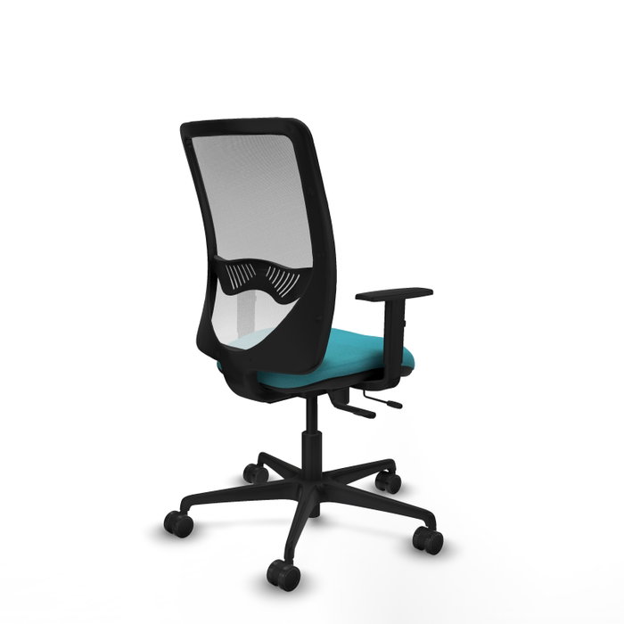 PIQUERAS Y CRESPO Silla de oficina Zulema con mecanismo Sincro/Traslack, Tela Turquesa y Malla Blanca PIQUERAS Y CRESPO Silla de oficina Zulema con mecanismo Sincro/Traslack, Tela Turquesa y Malla Blanca