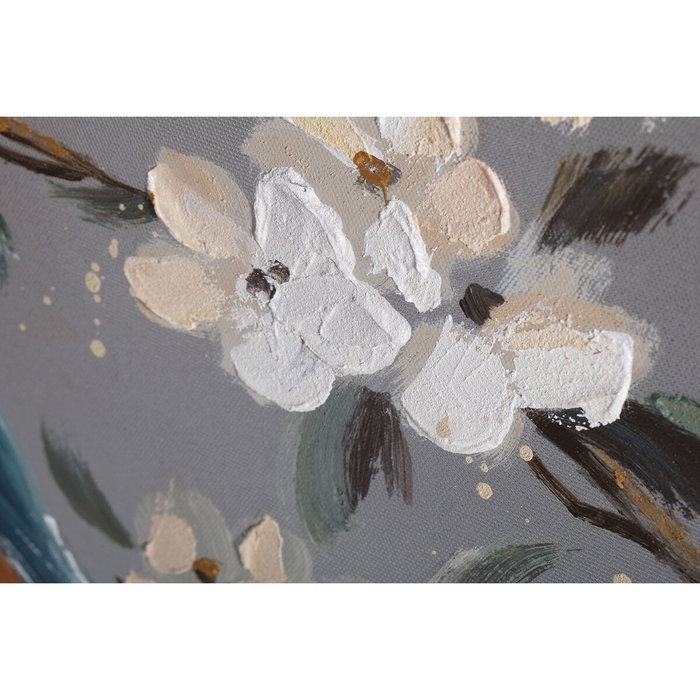 DKD Home Decor Cuadro Lienzo 120x60x3,7 Flores y Pájaros Surtido de 2 Unidades