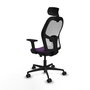 PIQUERAS Y CRESPO Silla de oficina Jorquera con mecanismo Sincro/Traslack, Morado y Blanco