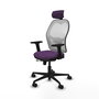 PIQUERAS Y CRESPO Silla de oficina Jorquera con mecanismo Sincro/Traslack, Morado y Blanco