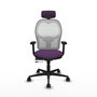 PIQUERAS Y CRESPO Silla de oficina Jorquera con mecanismo Sincro/Traslack, Morado y Blanco